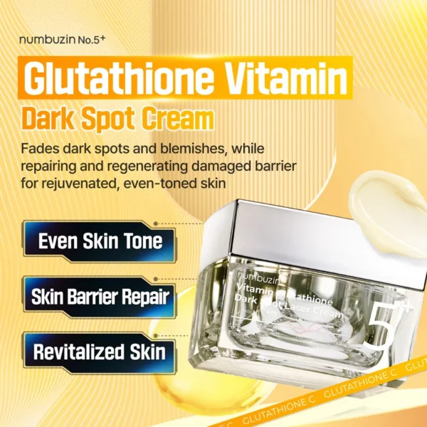 کرم لیزر ویتامین گلوتاتیون نامبوزین شماره 5 Nambuzin Vitamin Glutathione Laser Cream No.5 | روشنکننده و ضد لک | SaraCosmetics