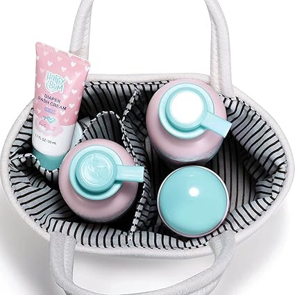 سبد نظمدهنده پوشک کودک با طناب کتانی | Cotton Rope Diaper Caddy Organizer