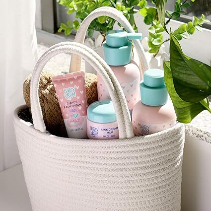سبد نظمدهنده پوشک کودک با طناب کتانی | Cotton Rope Diaper Caddy Organizer