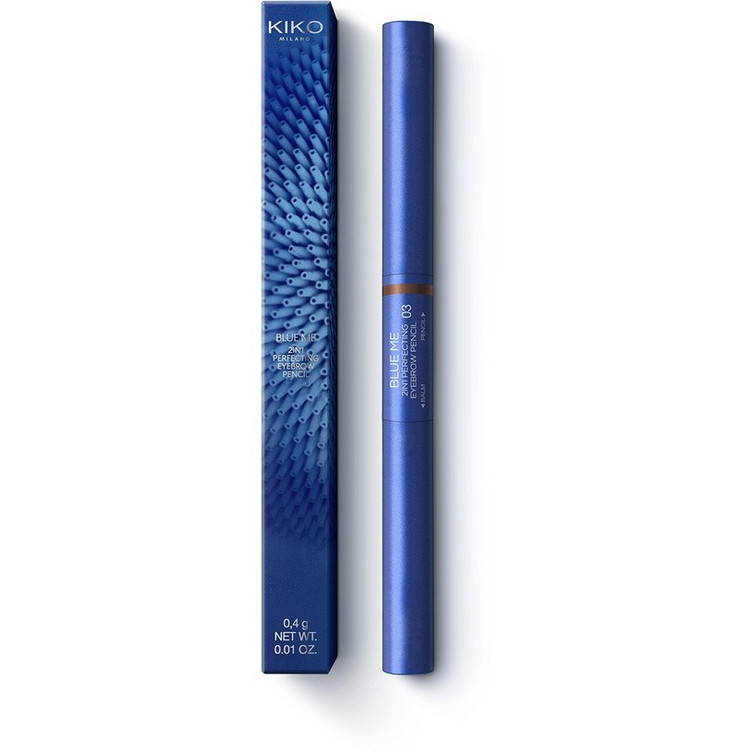 مداد ابرو کرمی دو در یک کیکو میلانو BLUE ME شماره 03 Medium Brown | KIKO Milano