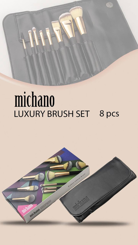 براش 8 تیکه میچانو ست MICHANO | 8pcs Professional Brush Set (نسخه اقتصادی)
