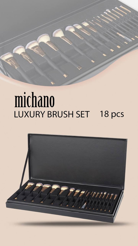 ست براش 18 تیکه میچانو MICHANO | 18pcs Professional Brush Set کامل و حرفهای