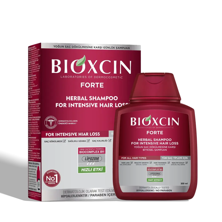شامپو ضد ریزش بیوکسین 300 میل مناسب انواع مو، تقویتکننده فولیکول مو و کمک به کاهش ریزش با فرمول فاقد پارابن و فتالات.