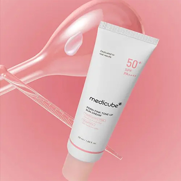 ضدآفتاب پی دی آر ان تون آپ مدیکیوب SPF50+ | Medicube PDRN Pink Tone Up Sun Cream 50ml