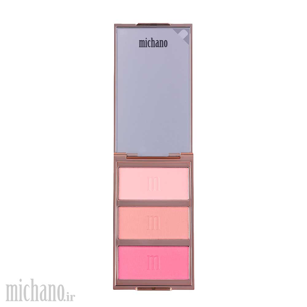 پالت رژگونه 3 رنگ شماره 420 میچانو | رژگونه مخملی با ماندگاری بالا | Saracosmetics