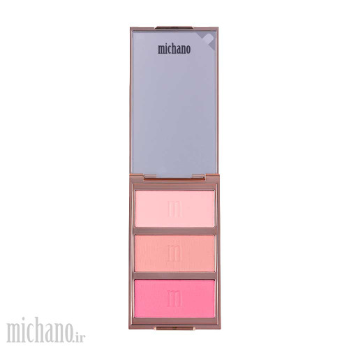 پالت رژگونه 3 رنگ شماره 420 میچانو | رژگونه مخملی با ماندگاری بالا | Saracosmetics