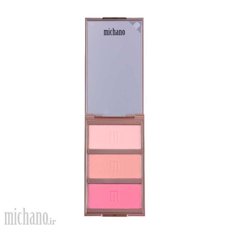 پالت رژگونه 3 رنگ شماره 420 میچانو | رژگونه مخملی با ماندگاری بالا | Saracosmetics
