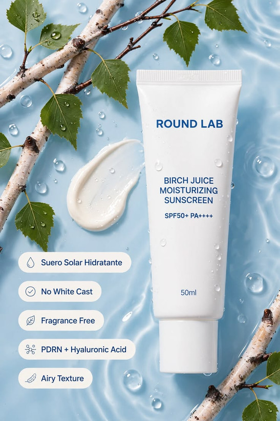 ضد آفتاب مرطوب کننده راندلب 50 میل | Round Lab Birch Juice SPF50